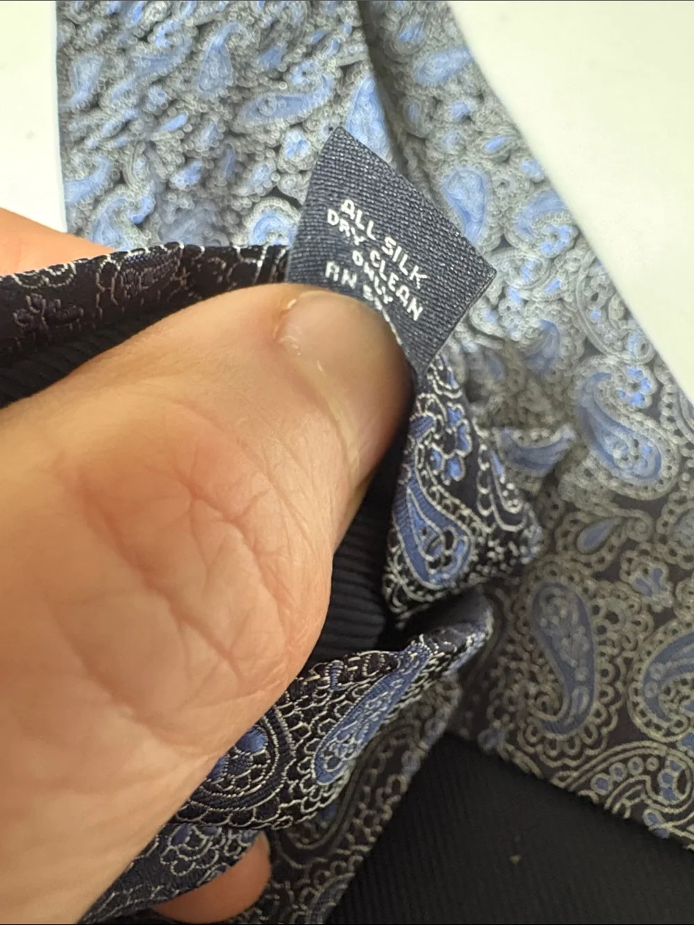 Hart Schaffner Marx Lot of Two Black and Blue Silk Paisley Ties